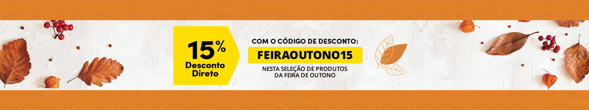 15% de desconto direto com o código de desconto: FEIRAOUTONO15 